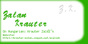 zalan krauter business card